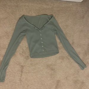 pacsun green long sleeve button up top